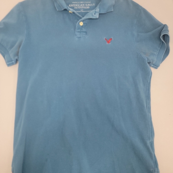 American Eagle Outfitters Red and Blue Polo Shirt Classic Design - Picture 1 of 2